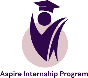 Purple logo featuring a person raising arms inside a laurel wreath, representing Aspire Skills Program
