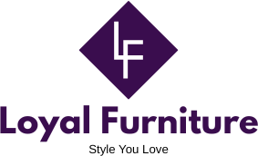 Loyal Furniture logo with stylized purple text and furniture icon